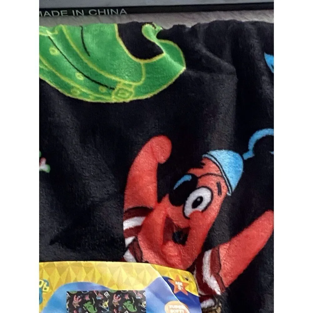 Spongebob Squarepants Movie Throw‎ Blanket 50”X 70” Pirate Davy Jones Black NEW